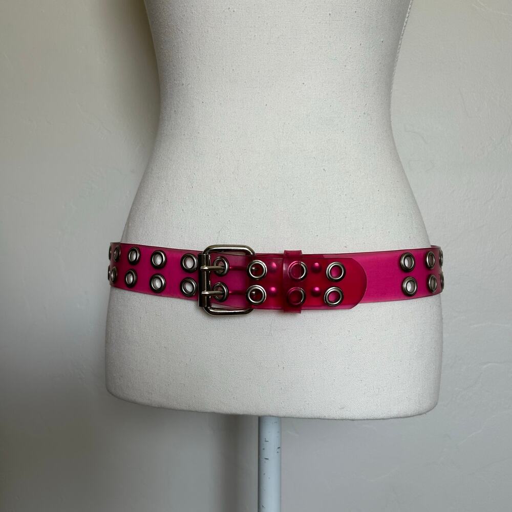 Pink Transparent Grommet Belt